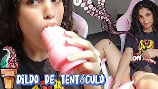 JUGUETE NUEVO! Dildo de TENTÁCULO😳/vlog/ Review/morena/latina/Perfect pussy