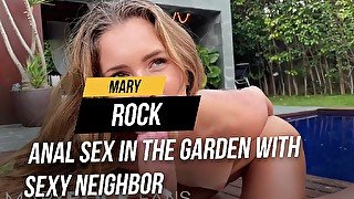 Anal sex in the garden with sexy neighbor