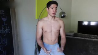 Fit Jock Lucas Garza Jerks His Uncut Cock