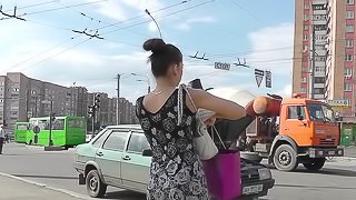 Voyeur enjoying outdoor upskirt fetish