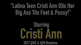 Asian Teen Cristi Ann Oils Her Big Ass Tits Feet &amp; Pussy!