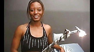 Nympho Natalie rides the fuck machine