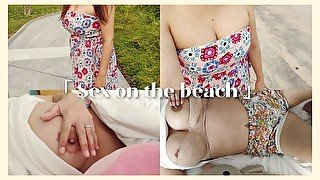 4K, Sex vlog, Thailand beach, outdoor sex & cum inside with beautiful big boobs girl