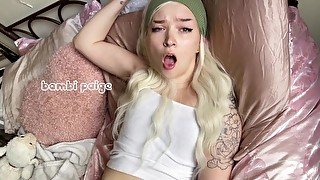 beautiful agony : petite blonde simulated missionary sex with a hot girl in a crop top fucking POV