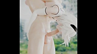 2B Yorha Blowjob 69 Nier Automata 3D with Sound