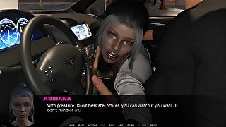 Exciting games: the girl got caught doing a blowjob and got covered her face with a huge cum load in the car ep 10