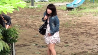 Watched asian teen pees in park