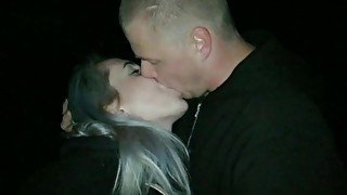 Night blowjob in public park, we were caught!