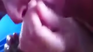 Homemade close up of the babe enjoying her fella's cock