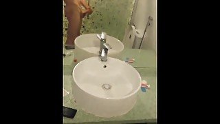 Big dick moaning dominant athletic hot stud shower masturbation