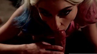 bird of prey harley quinn fucks henchman's big cock to make joker jealous