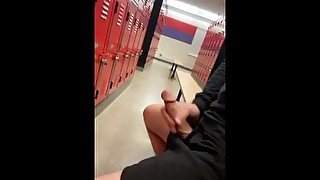 Locker room cumshot