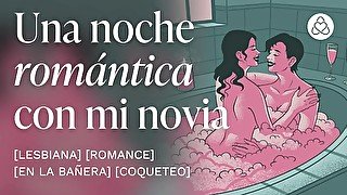 Sexo lésbico romántico en la bañera [porno en español]