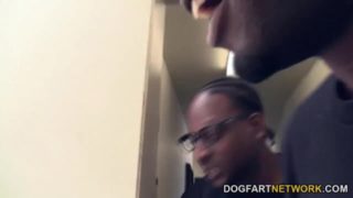 Brooklyn Chase Gets Black Cocks To Fuck In A Restroom