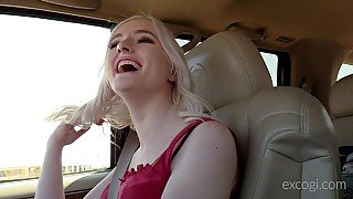 Blonde babe Skye picked up on the street and covered in cum