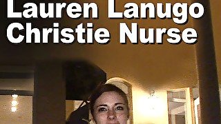 Lauren Lanugo & Christie Nurse Strip Spread Masturbate GMDG2665