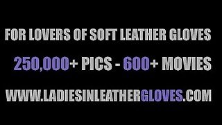 Smoking leather clad blonde Mistress in gloves and boots fetish domination