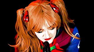 Horny Asuka Sucks monster dildo bad dragon