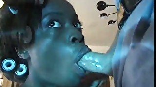 Desirable ebony seductress gets doggyfucked in a bathroom