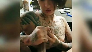 Alexis Foxxx Gives Handjob and Guy Comes on her Tits