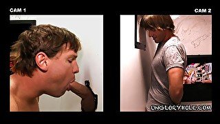 Brad Benton and Lucas Knowles in a hot glory hole video