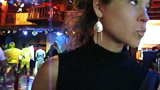 Sneaky blow job and hard sex in the club