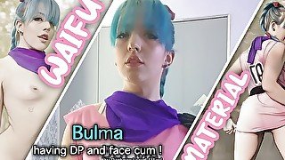 Bulma asking for a DP and face cum !