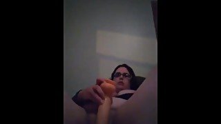 Bbw makes herself wet with toy