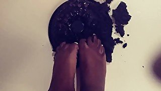 Feet Fetish- Playtime with feet in Triple Chocolate Cake