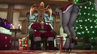 Sexy Demon Girl Rides Orc Santa's Dick : Warcraft Parody