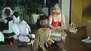 Wicked blonde chick has lots of stuffed toys that she uses for her fetish