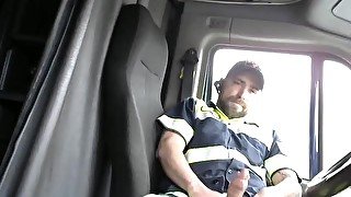 Horny Trucker Cums