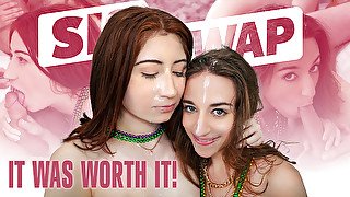 Ava Davis & Venice Rose & Elias Cash & Nick Strokes in Mardi Gras Swap - SisSwap