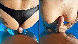 Risky Quickie & Handjob In PUBLIC POOL Corner  #57