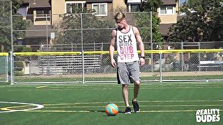 Sporty blonde teen gay dude pounded hardcore outdoors