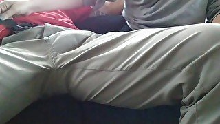 Amateur wife handjob and ball rubbing