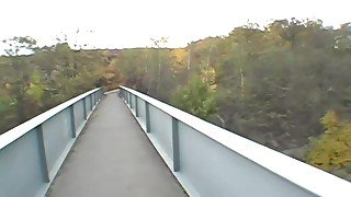 Chic With Huge Tits Fucked On The Bridge