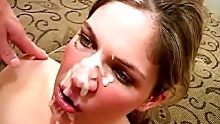 Balls deep mouth and throat fucking ends with a messy facial