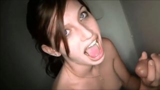 Young babe sucks like a pro in the gloryhole