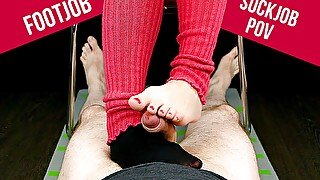 Footjob and Sockjob for you POV