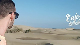 HOT FUCK  at the Dunes of Gran Canaria , Public , Suck , Fuck , Cum , Outdoor ,Huge Dick, Young Guy