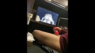 Masturbating using TENGA while watching Japanese porn video