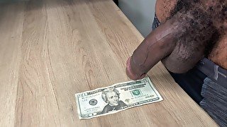 Horny Fag Wanking On $20 Dollars and Eating Cum