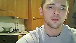 Bearded college cutie jerks off on webcam