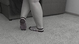 Mature BBW Milf's feet in socks.