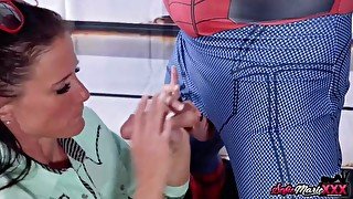 Naughty MILF Sofie Marie Gives Spiderman An Amazing Blowjoba