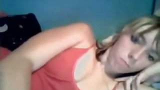 Spoiled light haired buxom nympho was fingerfucking her wet slit