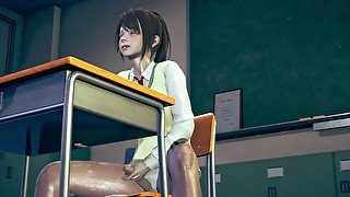 futa girl secret jerking off in the school