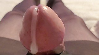 Big cumshot vibrator black pantyhose