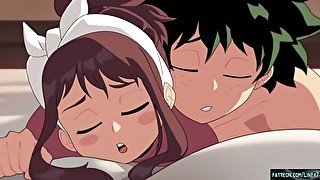 My hero academia Izuku Midoriya and Uraraka have beautiful sex